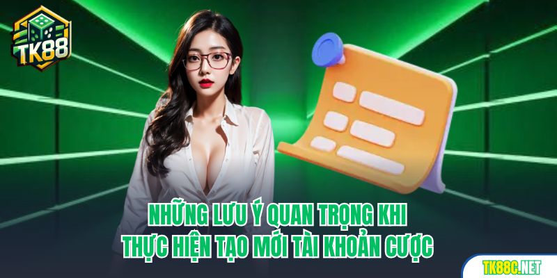 Những lưu ý quan trọng khi thực hiện tạo mới tài khoản cược